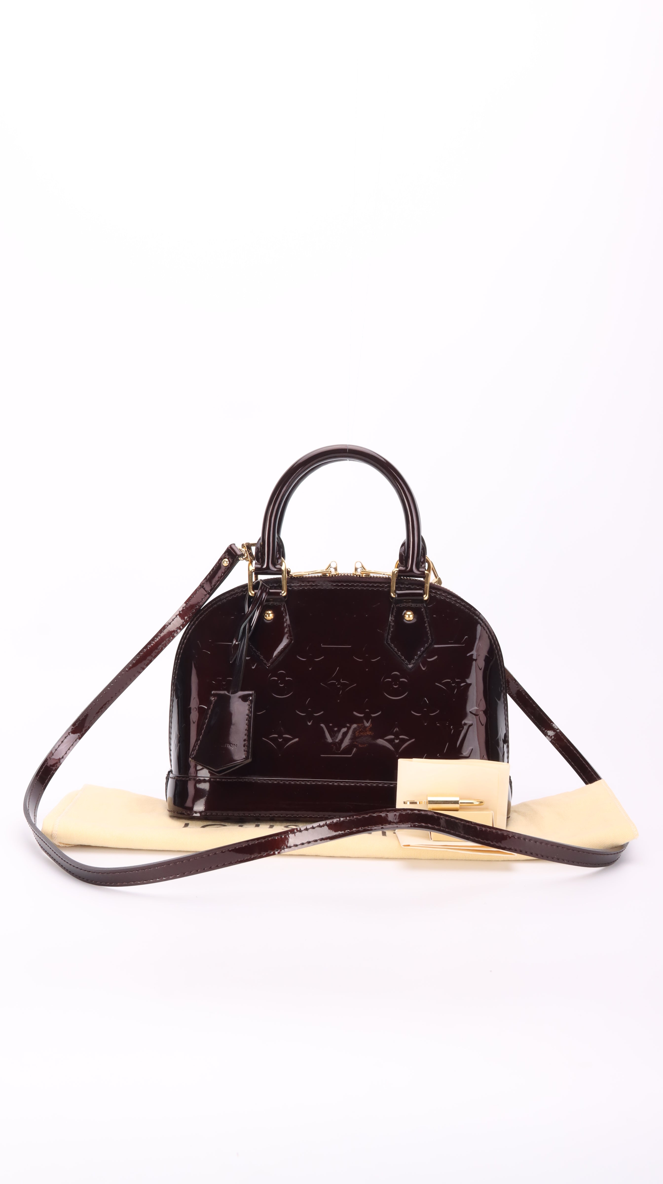 Louis Vuitton Alma BB Patent Leather Burgundy