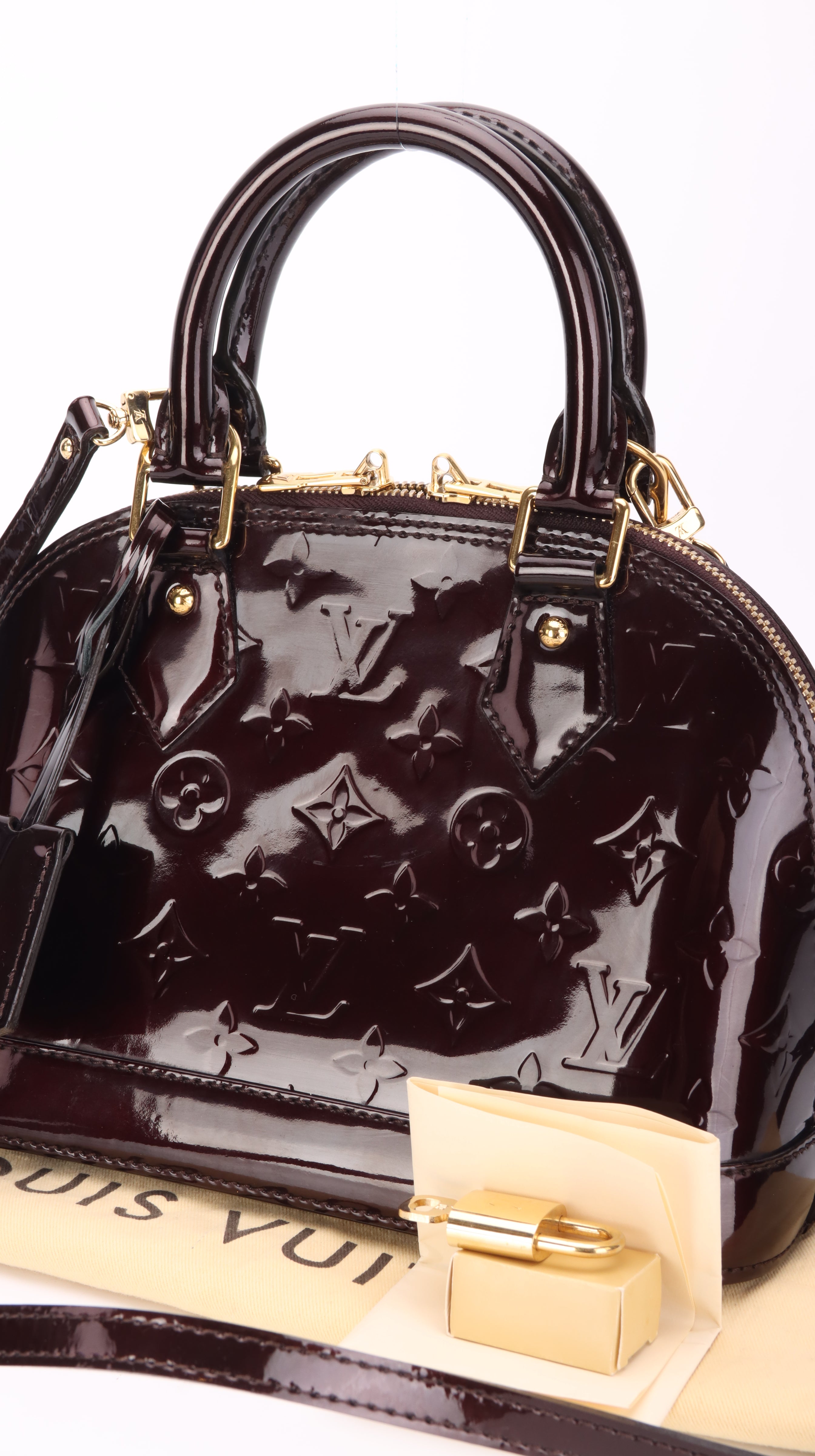 Louis Vuitton Alma BB Patent Leather Burgundy