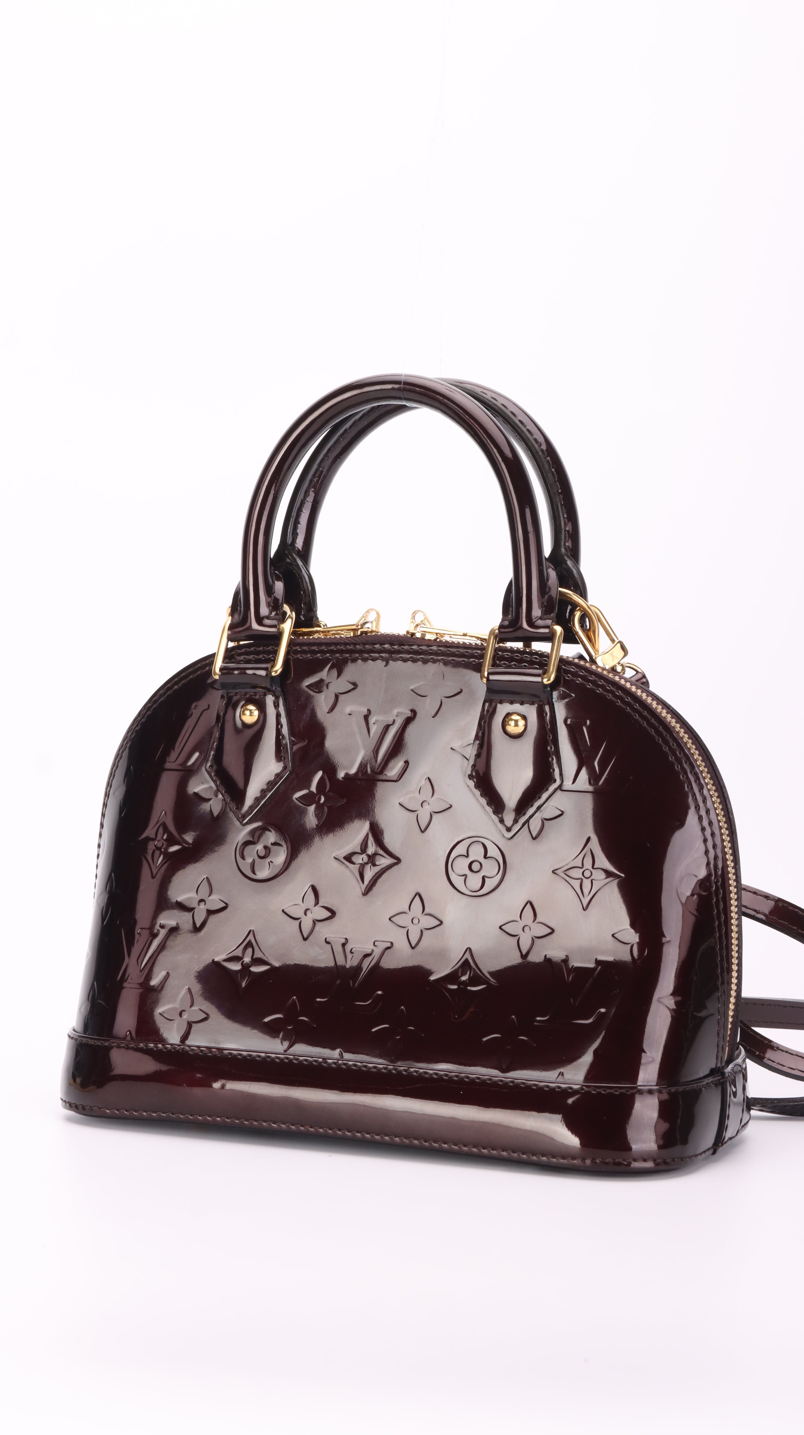 Louis Vuitton Alma BB Patent Leather Burgundy