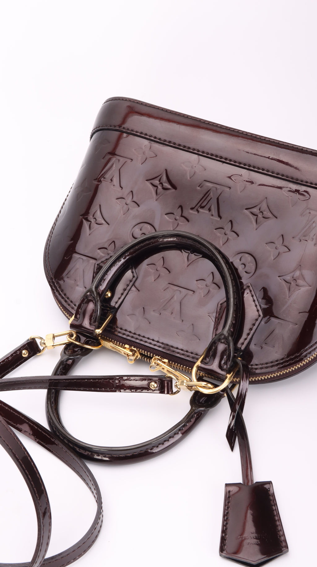 Louis Vuitton Alma BB Patent Leather Burgundy