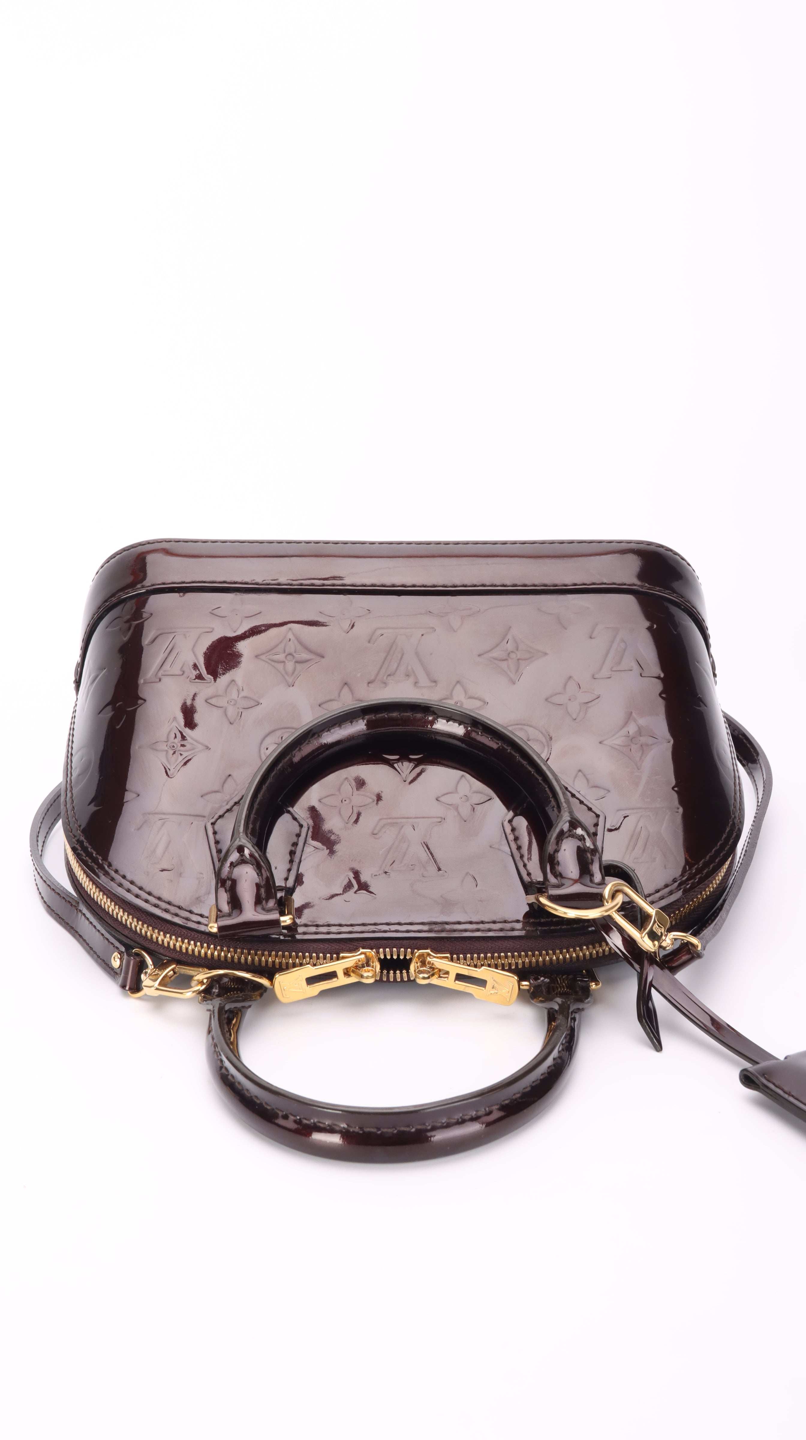 Louis Vuitton Alma BB Patent Leather Burgundy
