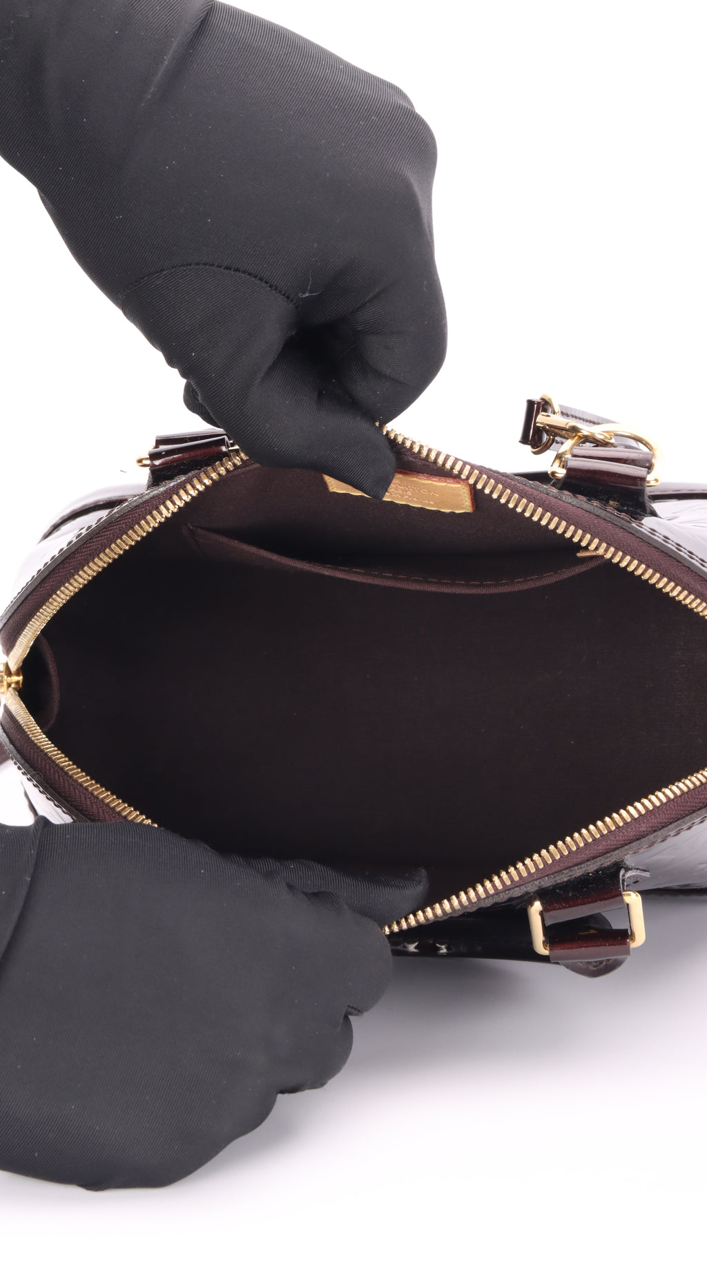 Louis Vuitton Alma BB Patent Leather Burgundy