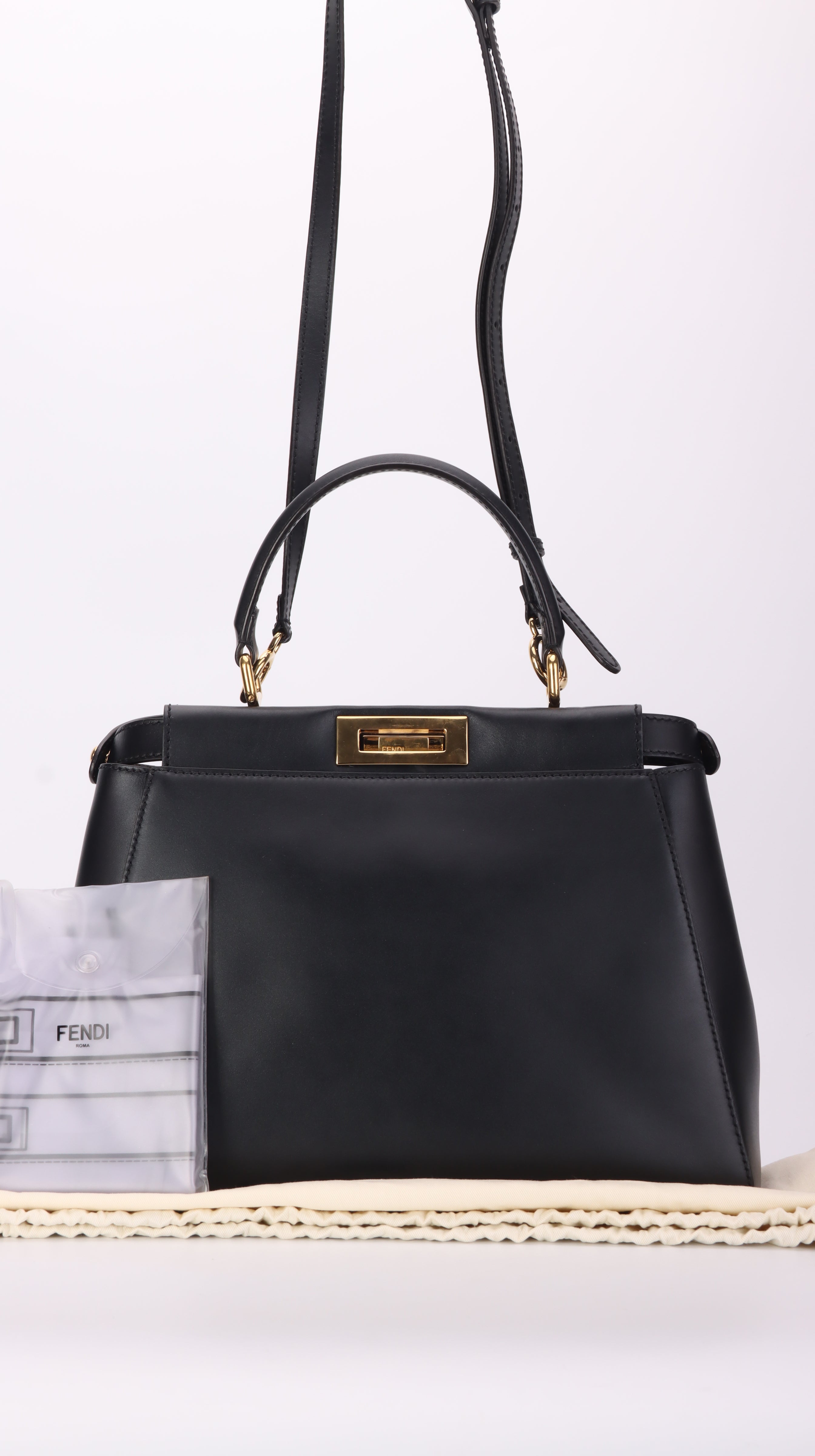 Fendi Peekaboo Shoulder Bag Black