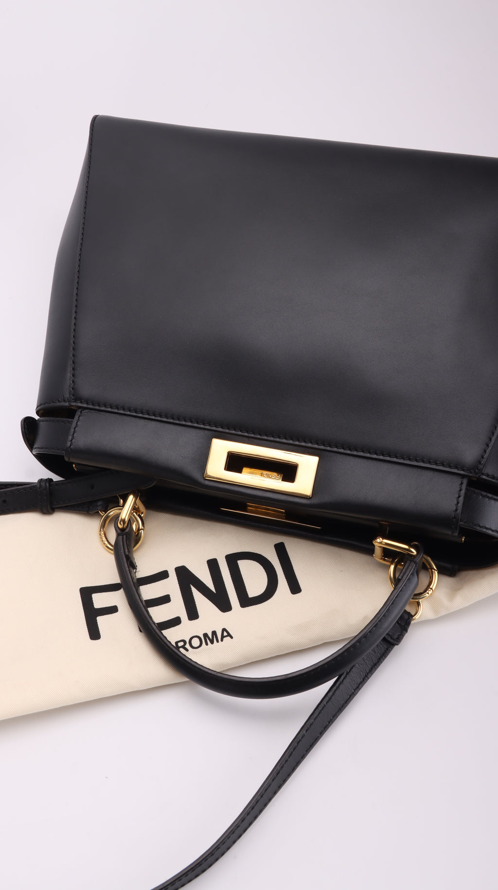 Fendi Peekaboo Shoulder Bag Black