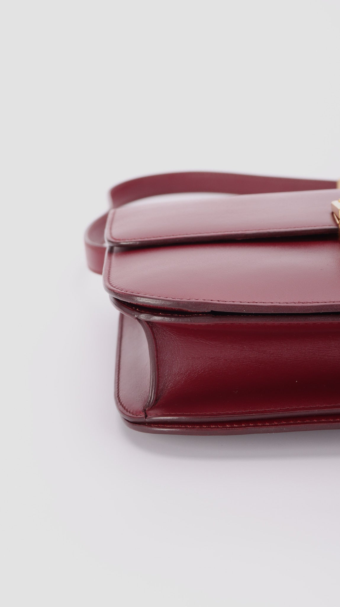 Celine Box Shoulder Bag - Burgundy