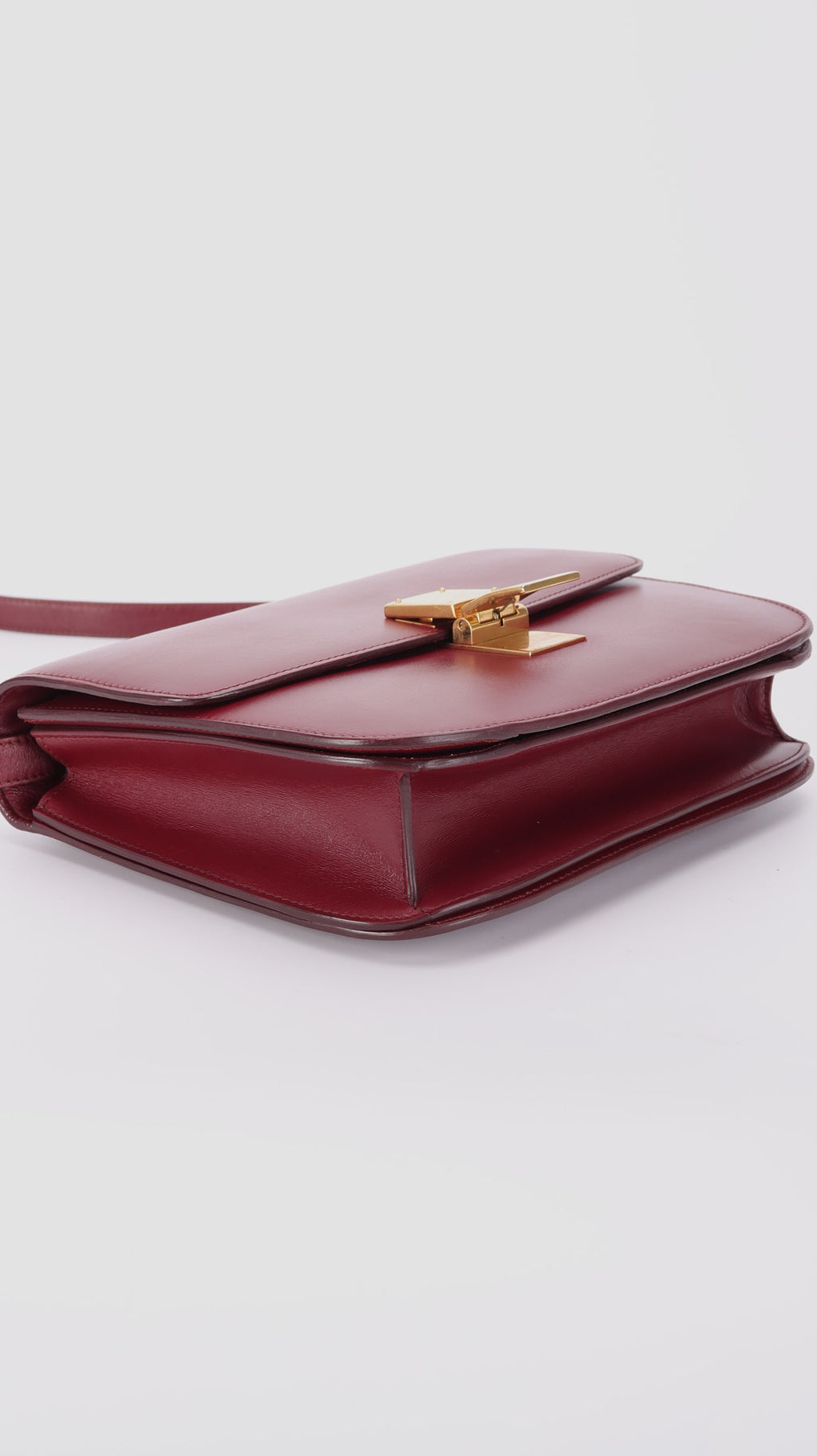 Celine Box Shoulder Bag - Burgundy
