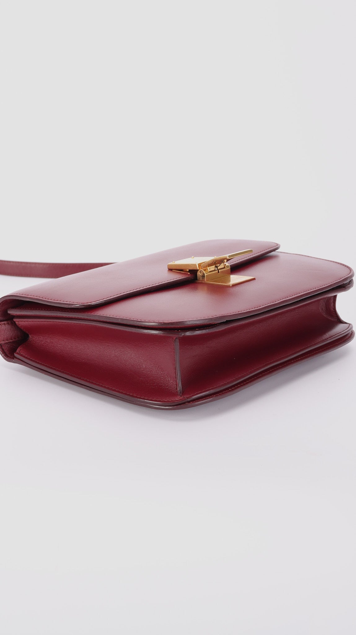 Celine Box Shoulder Bag - Burgundy