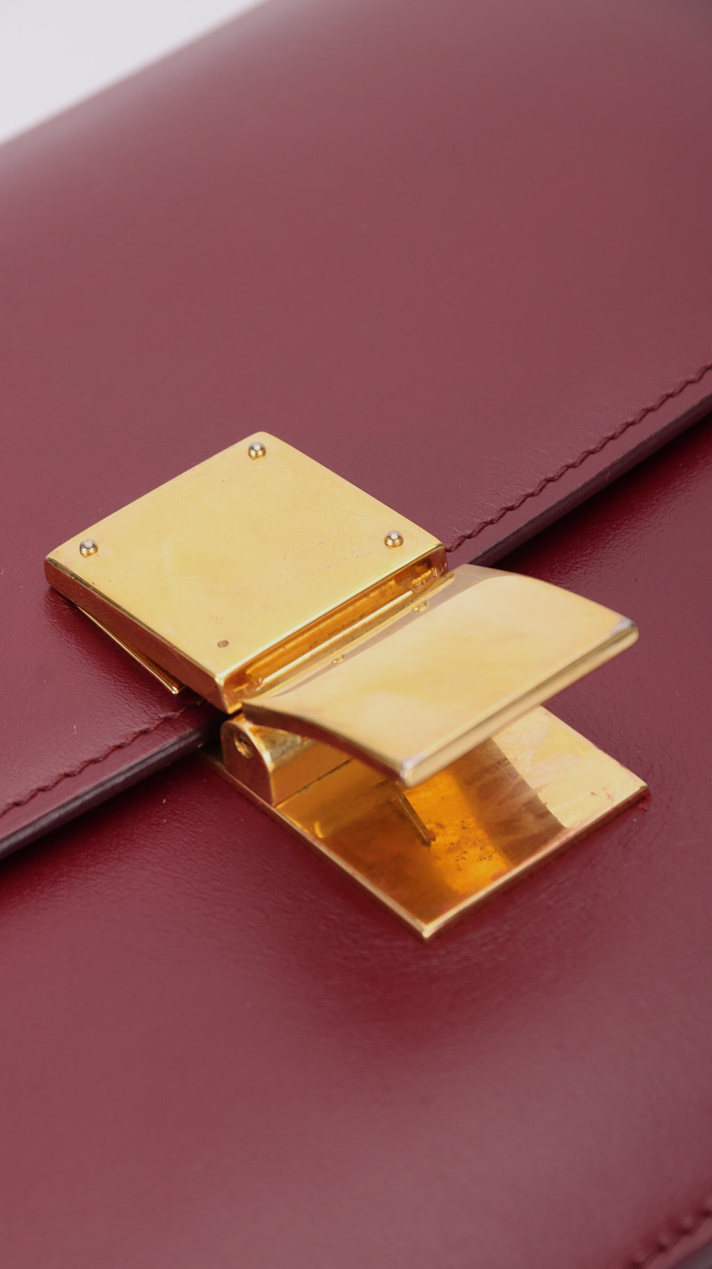 Celine Box Shoulder Bag - Burgundy