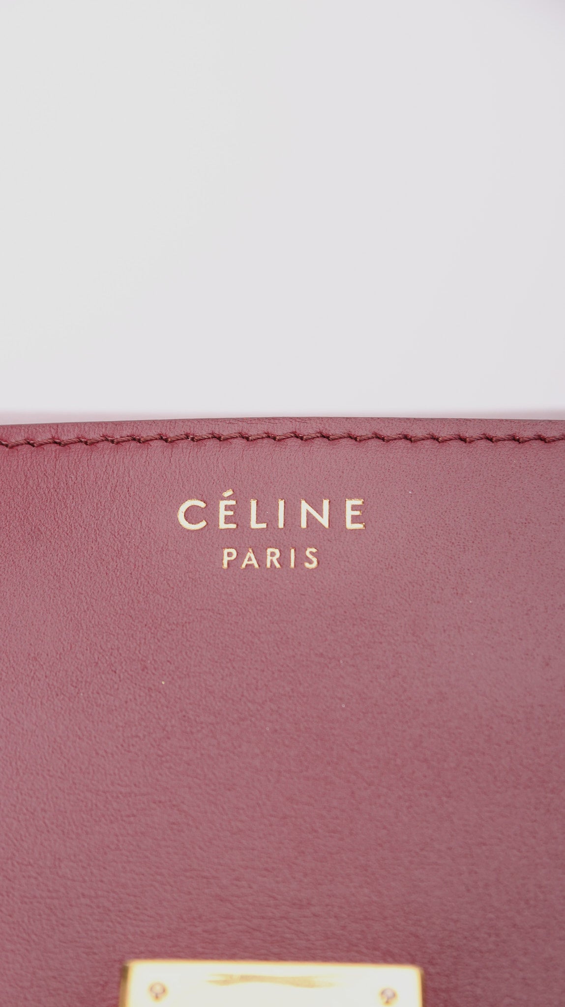 Celine Box Shoulder Bag - Burgundy