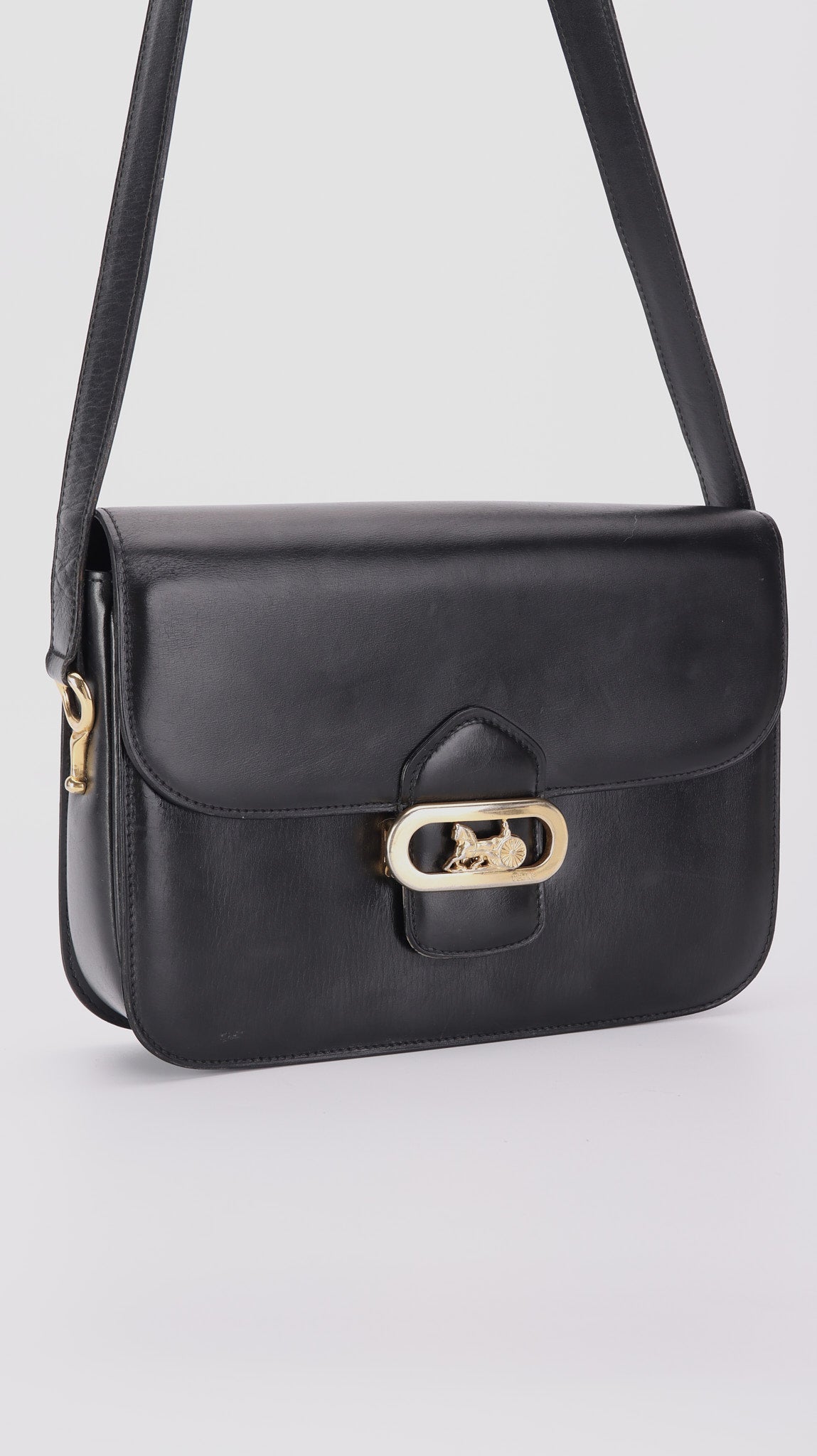 Celine Vintage Box Shoulder Bag - Black