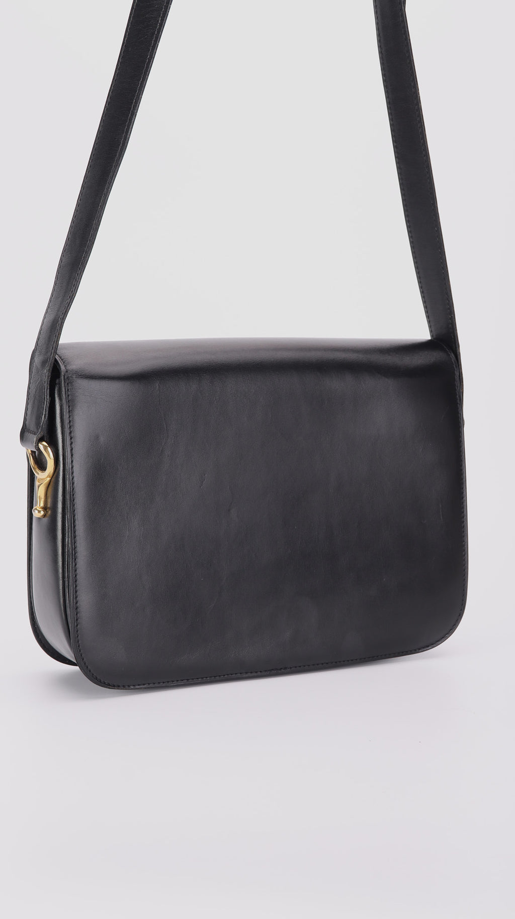 Celine Vintage Box Shoulder Bag - Black