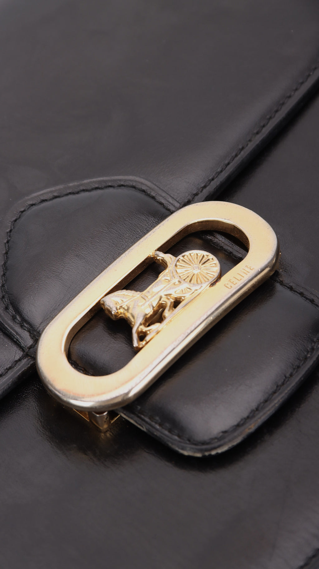 Celine Vintage Box Shoulder Bag - Black