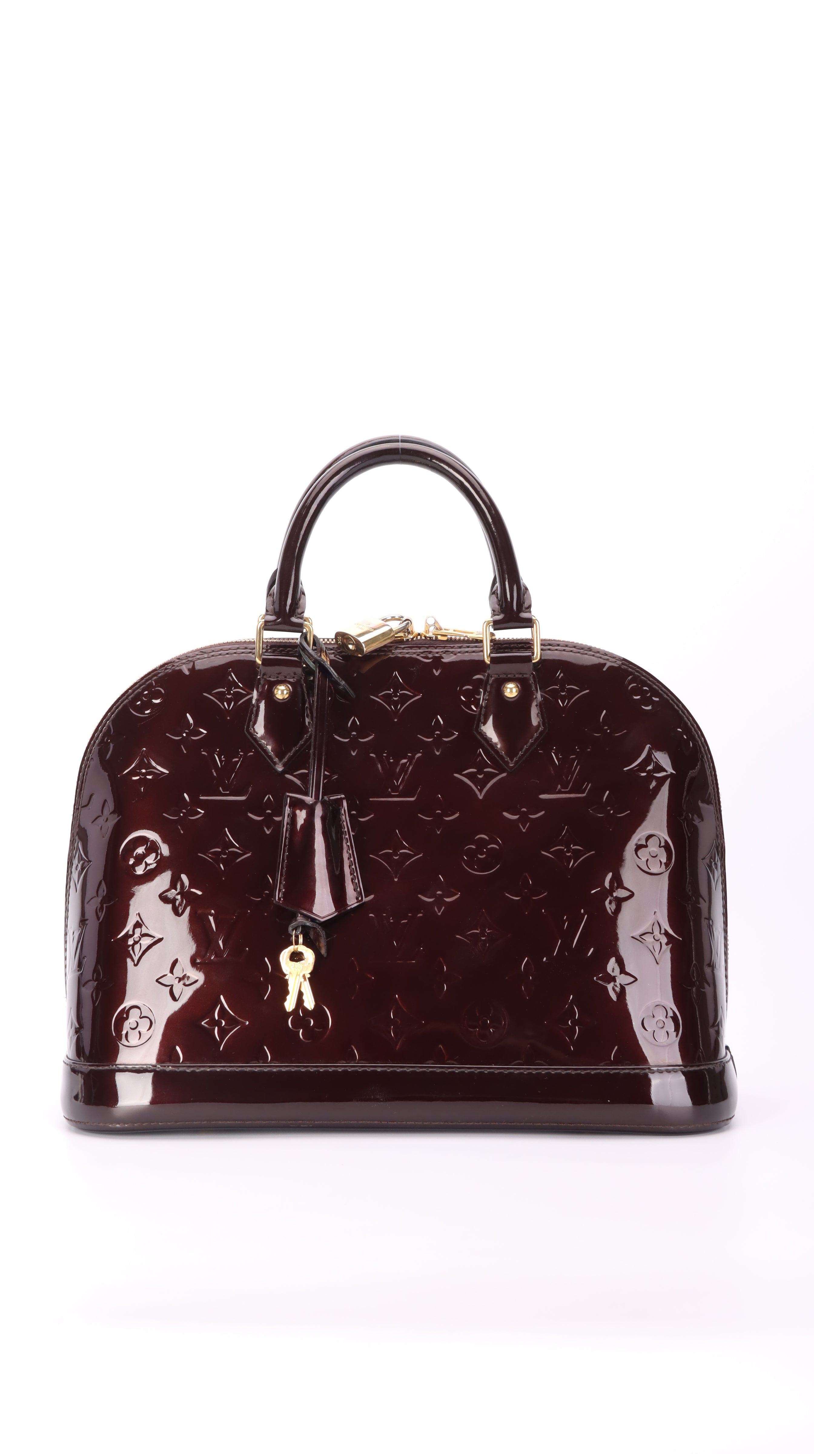 Louis Vuitton Alma Handbag - Patent Burgundy