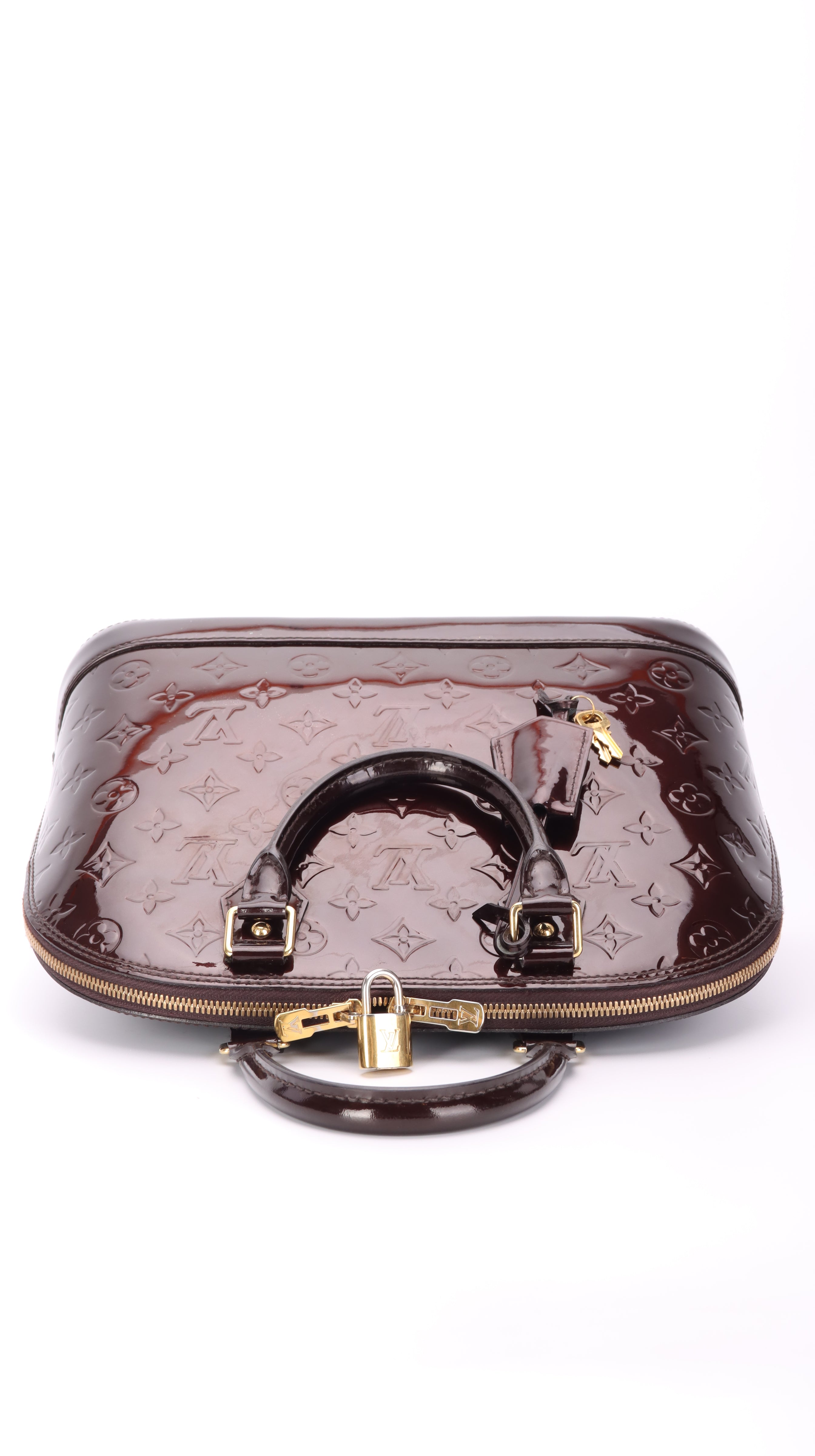 Louis Vuitton Alma Handbag - Patent Burgundy
