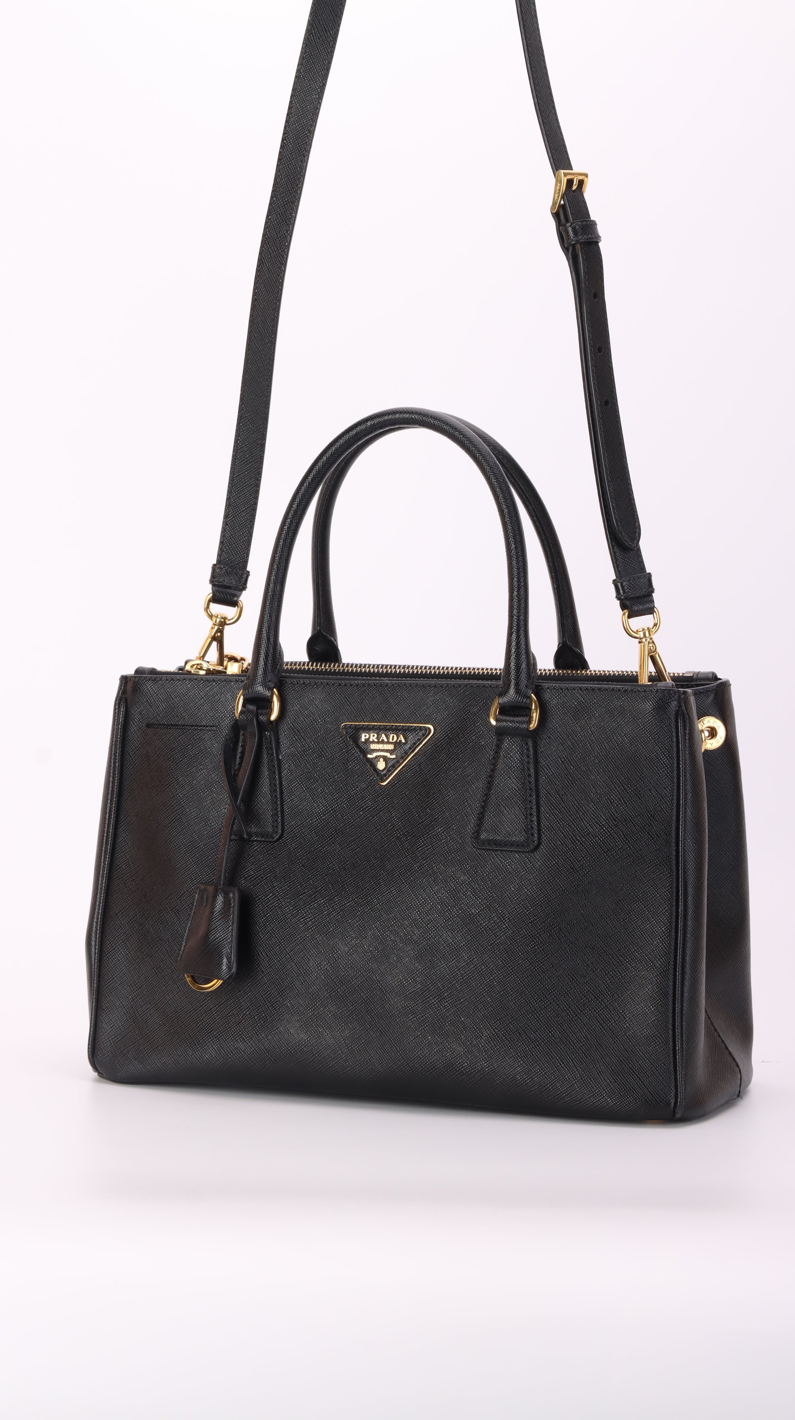 Prada Galleria Saffiano Shoulder Bag - Black